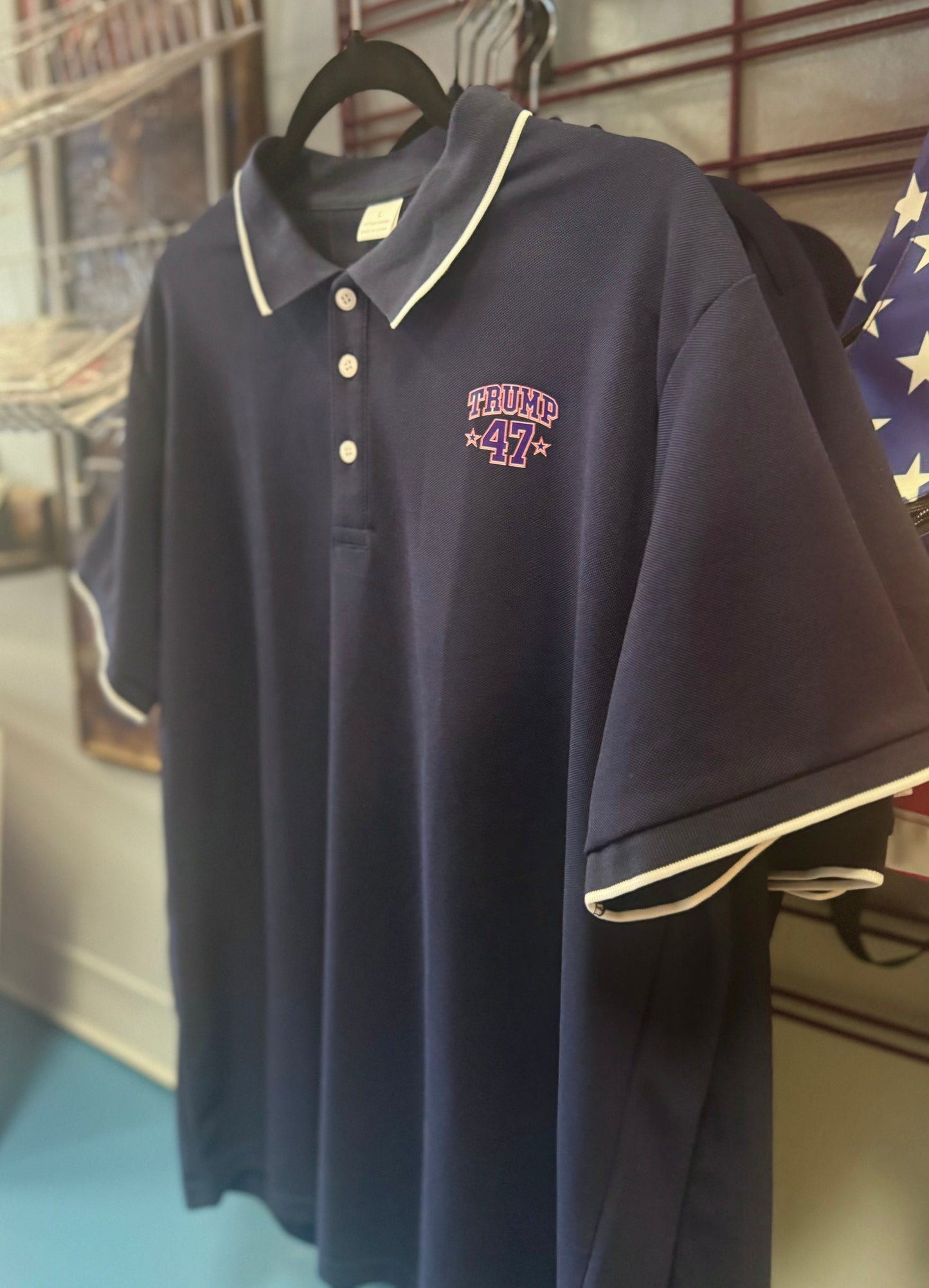 Trump "47" Dark Blue Polo