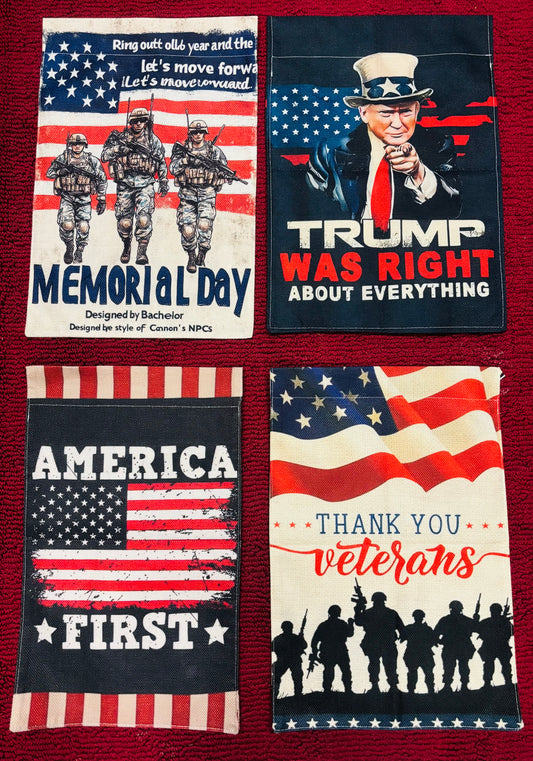 Patriotic Garden Flag – Single-Sided Decorative Banner (Various Designs Available)