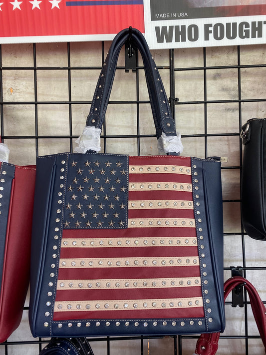 Patriot Power Studded Tote – Stars, Stripes & Space to Spare