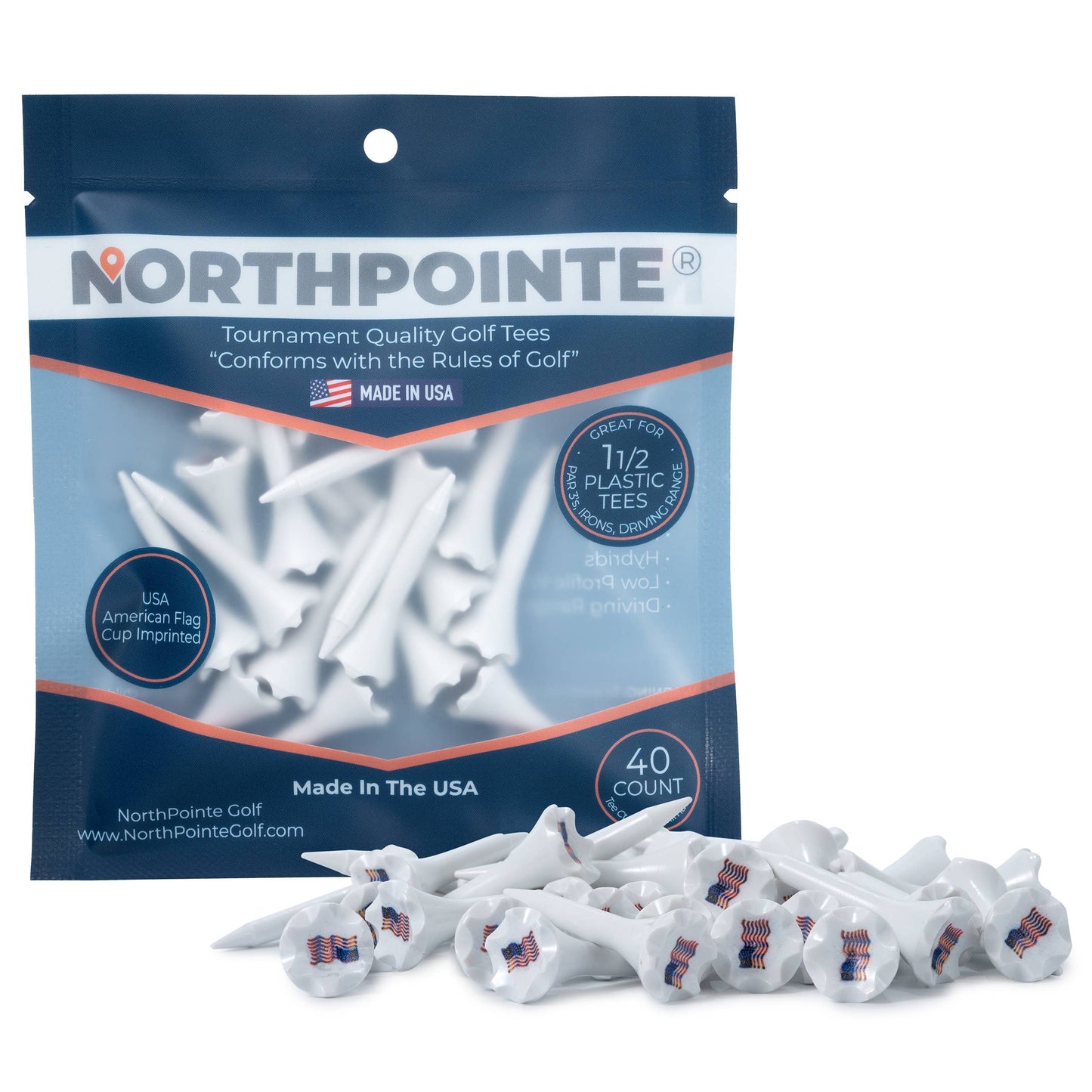 USA American Flag Cup Imprinted Golf Tees