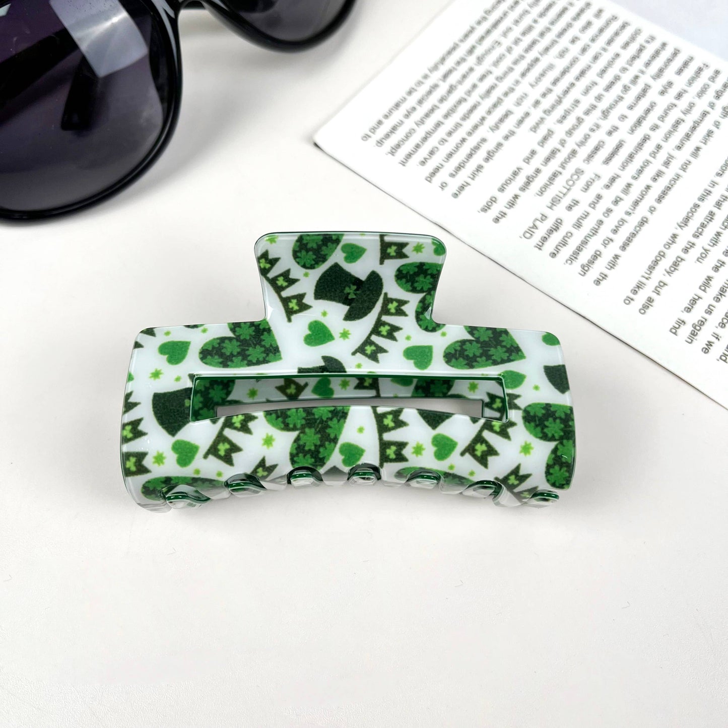 St. Patrick's Day shamrock hairpin