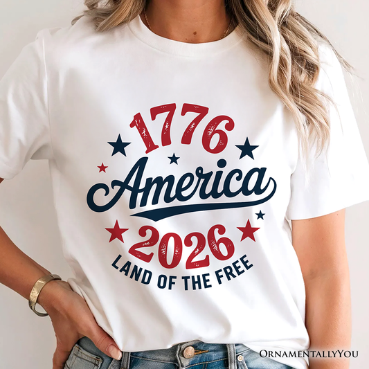 Patriotic America 1776-2026 Land of the Free T-Shirt