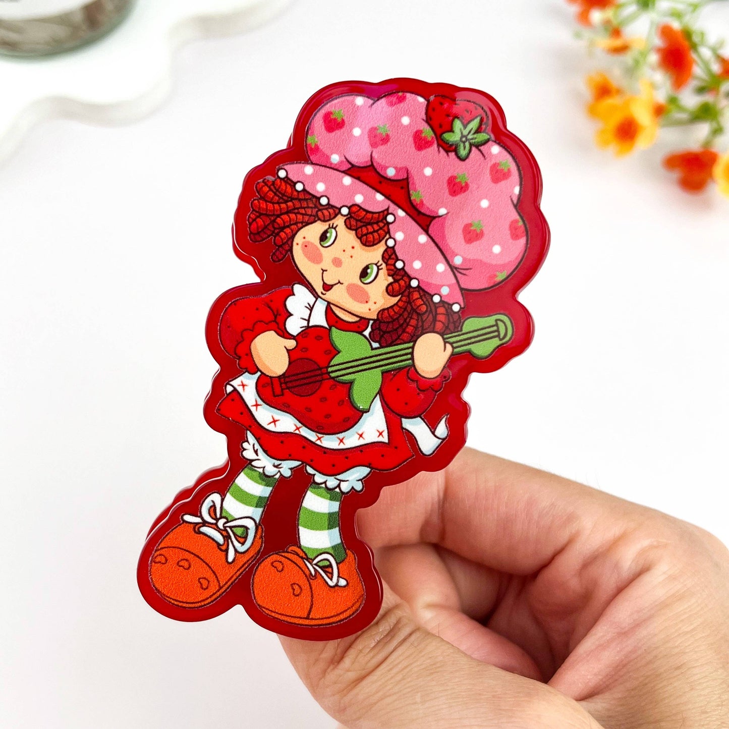 Cute Strawberry Girl Acrylic Hair Claw Clip