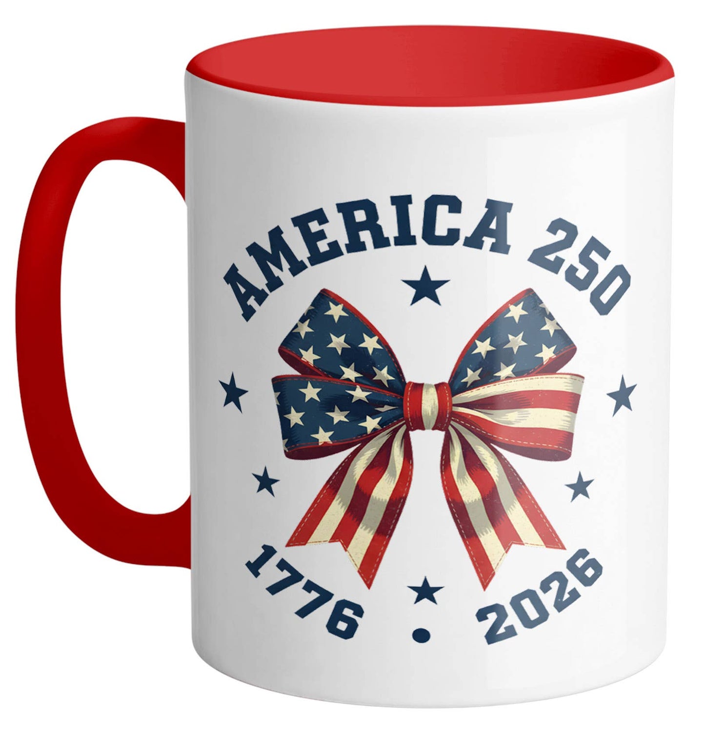 Patriotic Ribbon America 250 Ceramic Mug