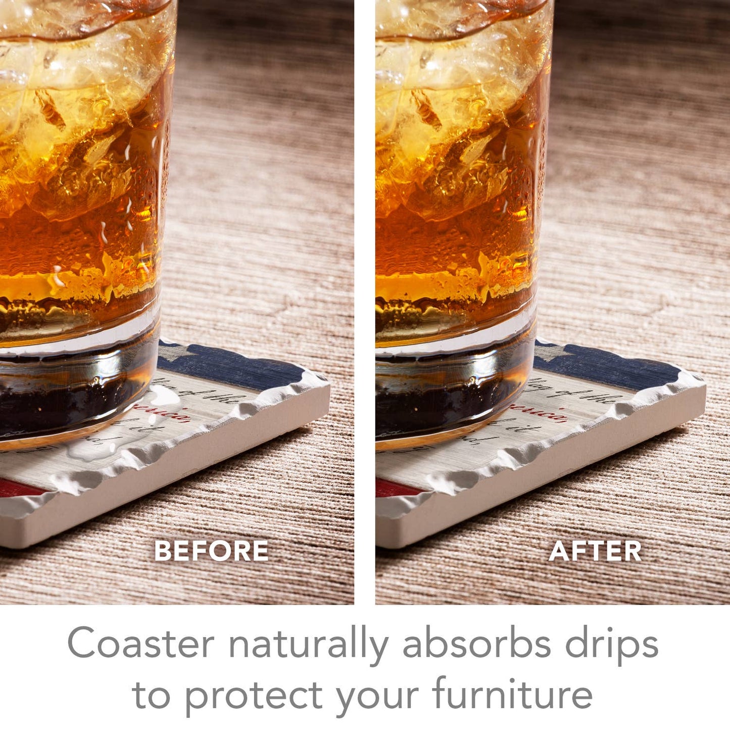 Americana Assorted Image Tumbled Tile Coaster 4 Pack