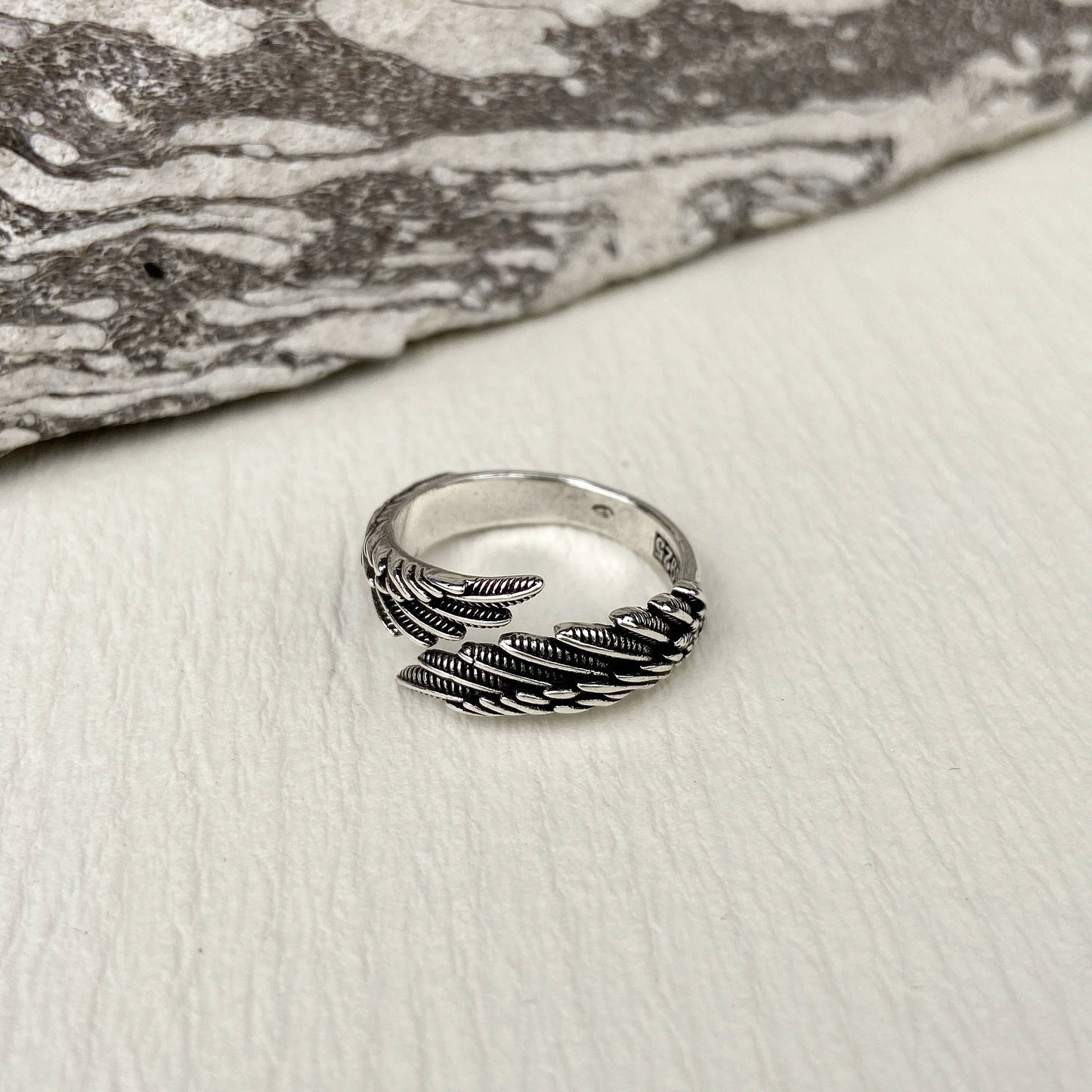Silver Angel Wings Ring