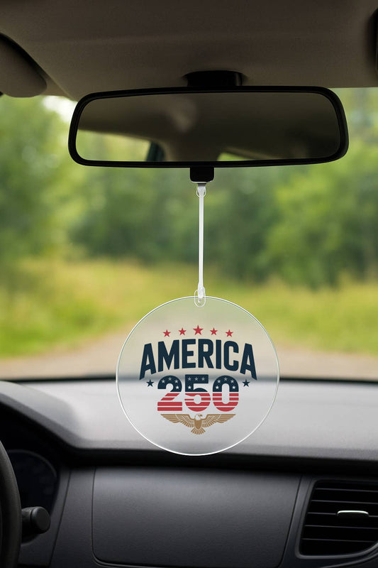 Stars and Stripes America 250 Rearview Mirror Hang