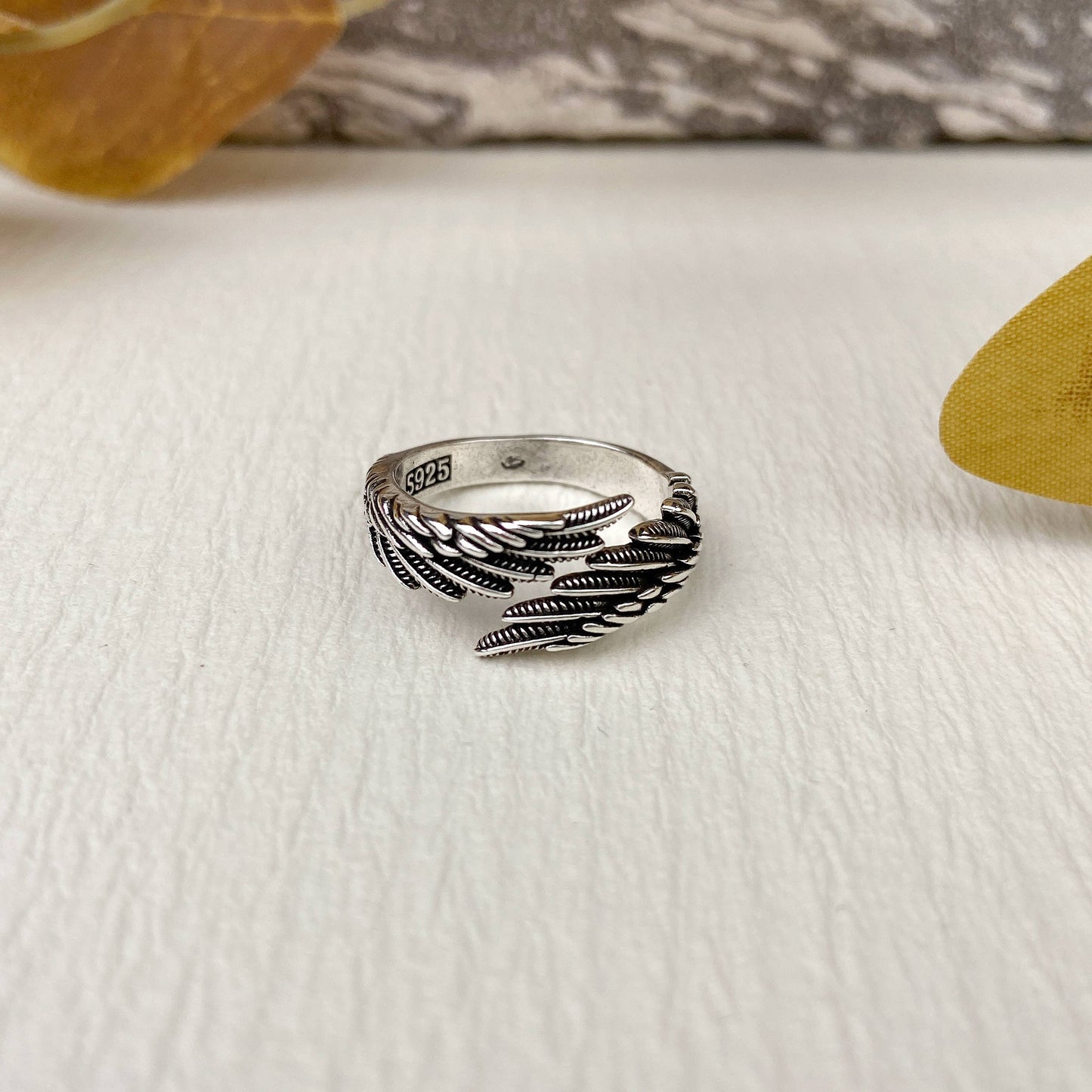 Silver Angel Wings Ring