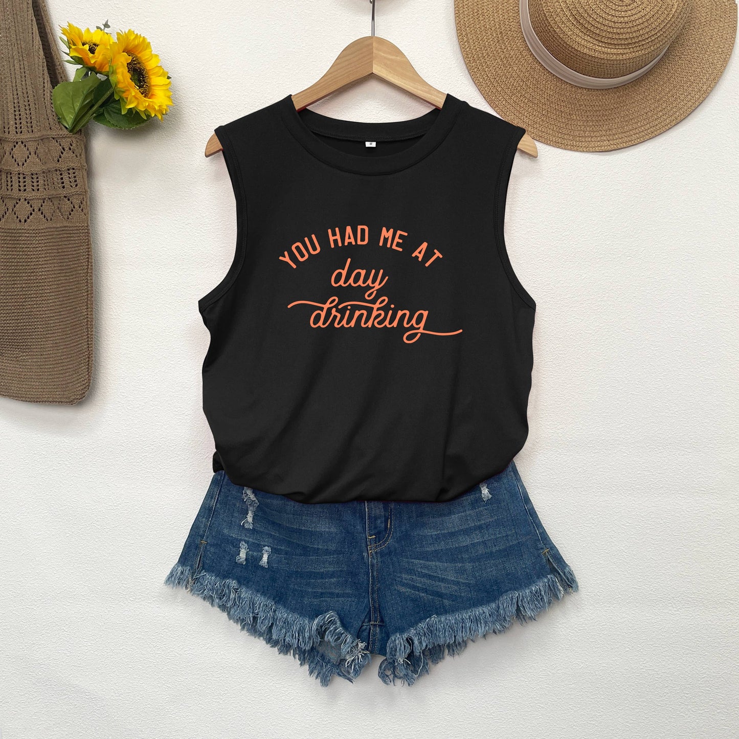 You Had Me at Day Drinking Print Graphic Tank Top