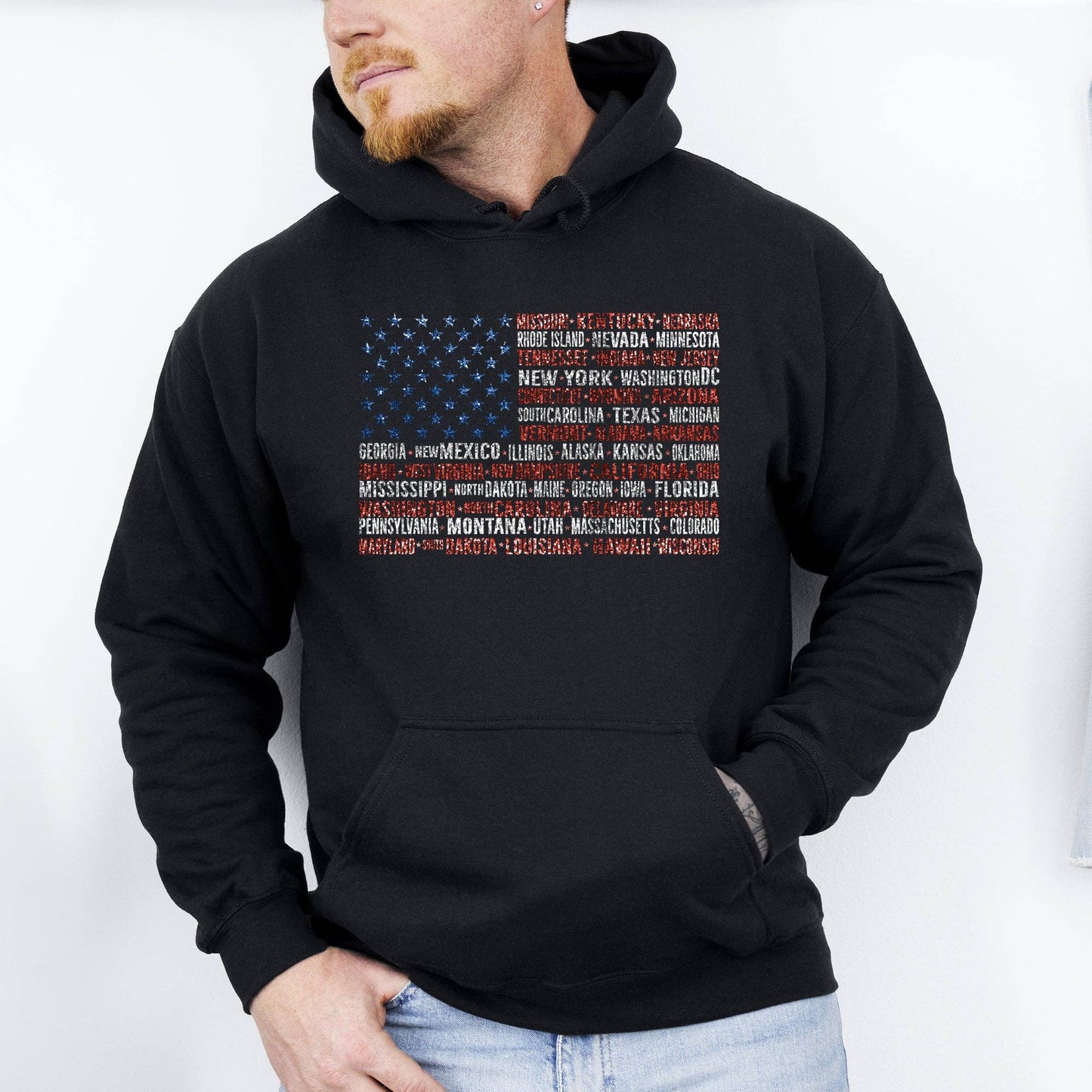 4th of July Hoodie with American Flag