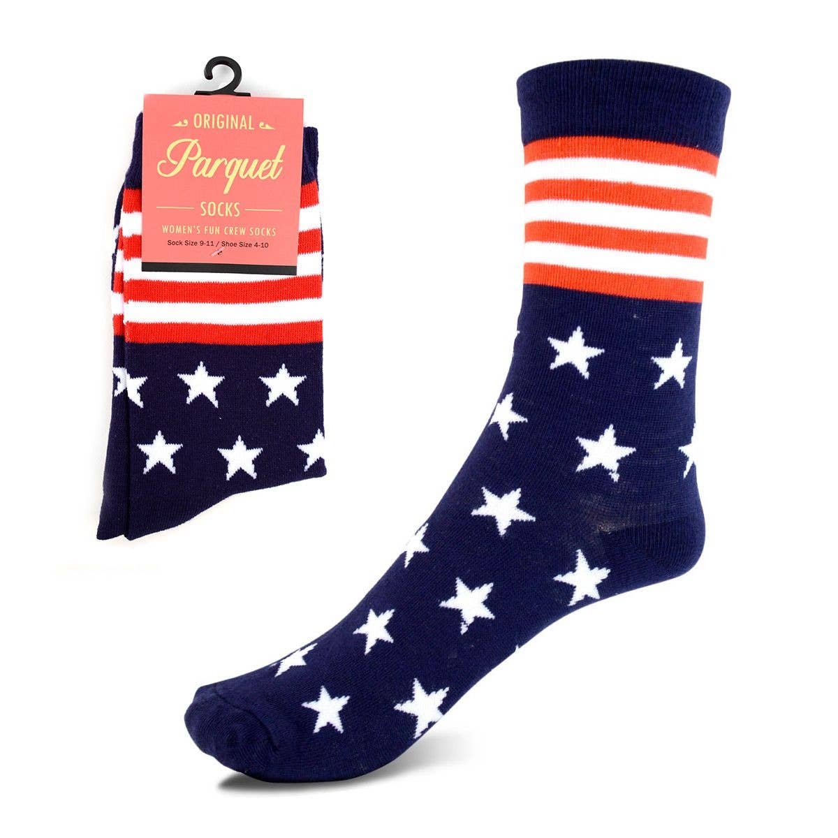 Women's American Flag, Stars & Stripes Novelty Socks