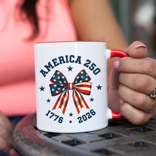 Patriotic Ribbon America 250 Ceramic Mug