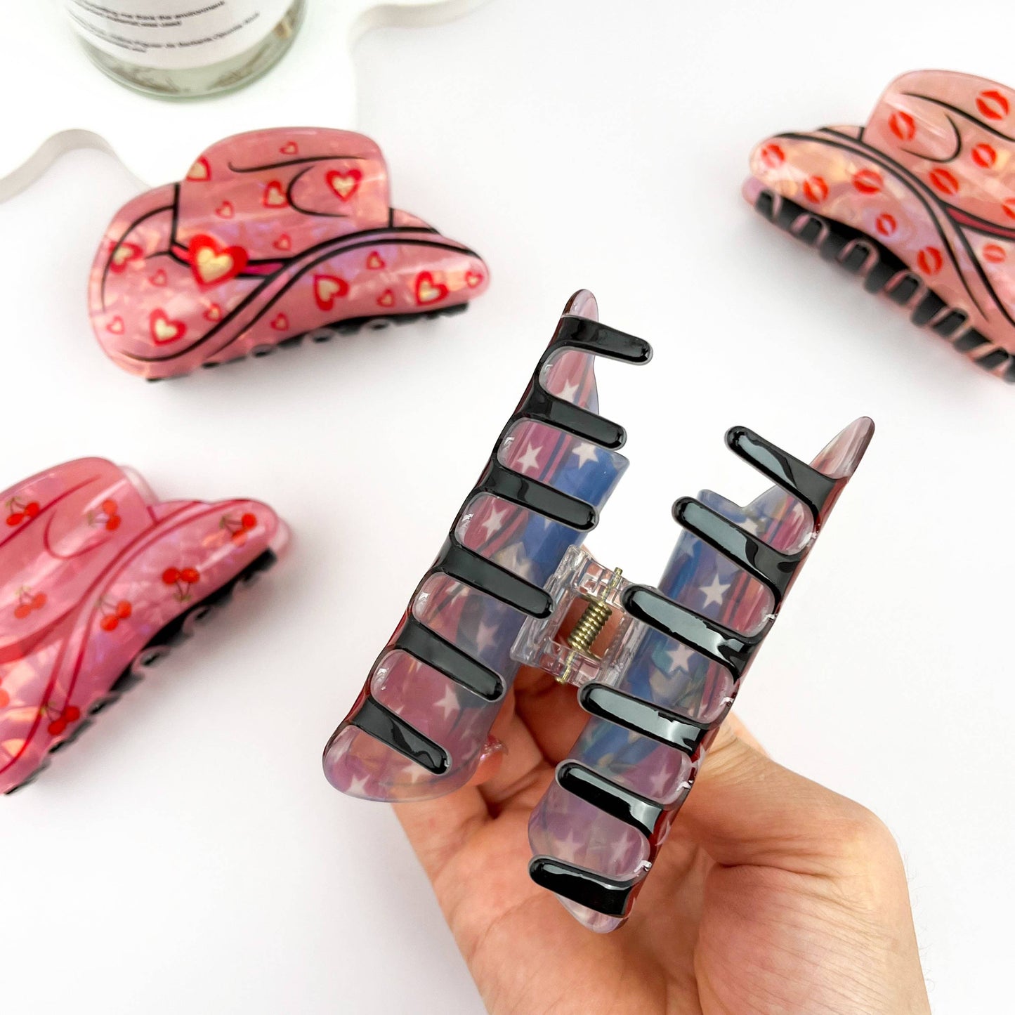Juice Can Print Hair Claw Clip