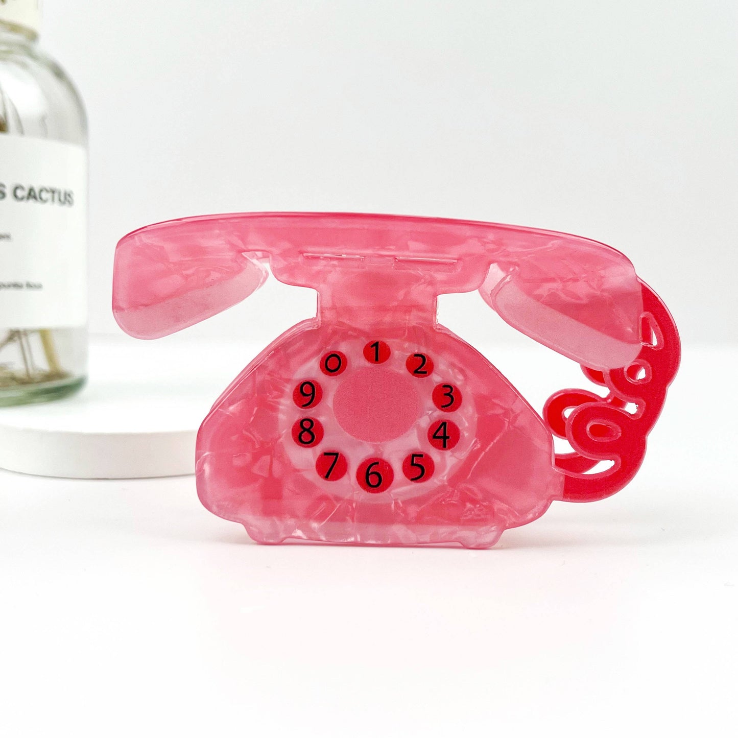 Retro Cartoon Telephone Acrylic Hair Claw Clip