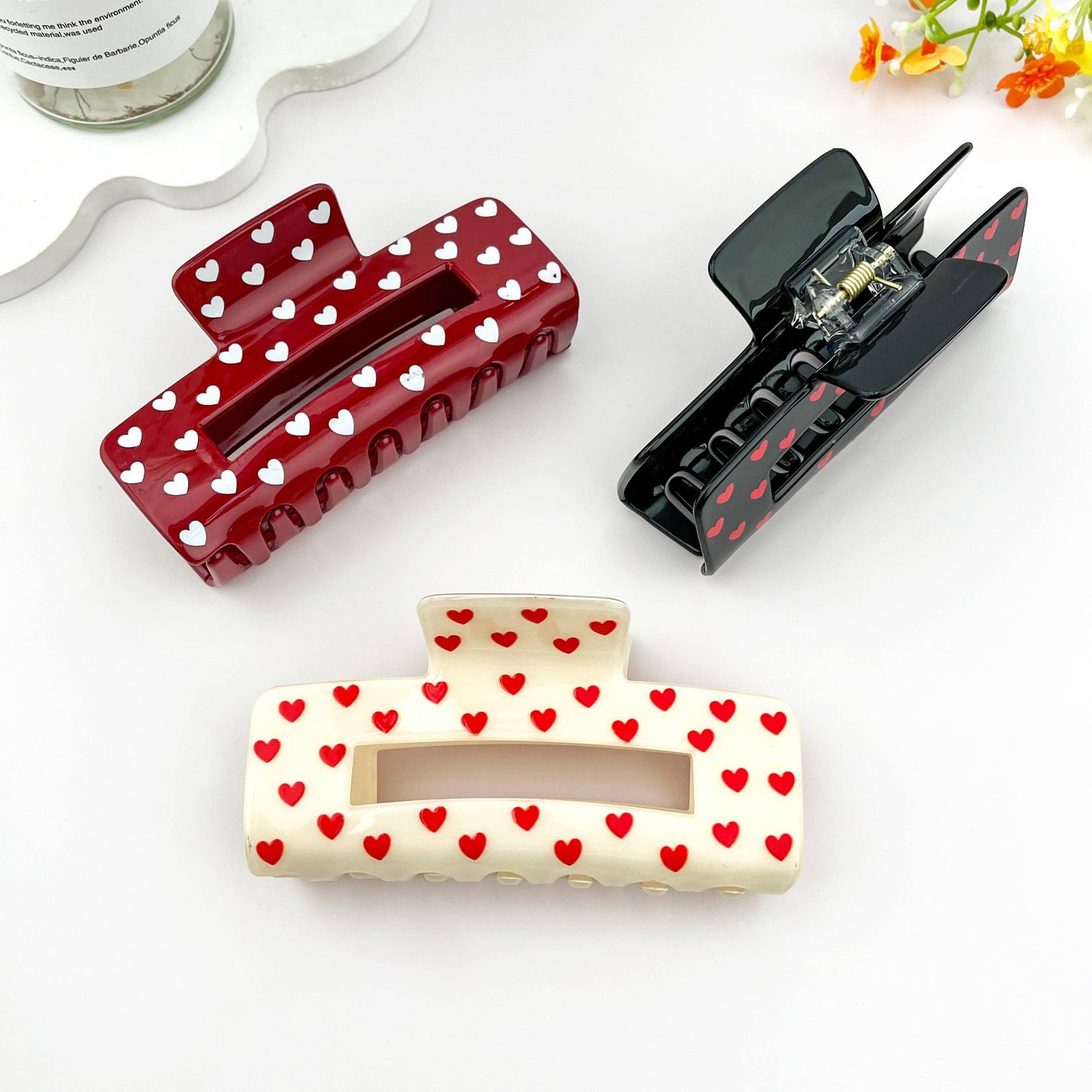 Over Size Valentine Heart Hair Claw Clip