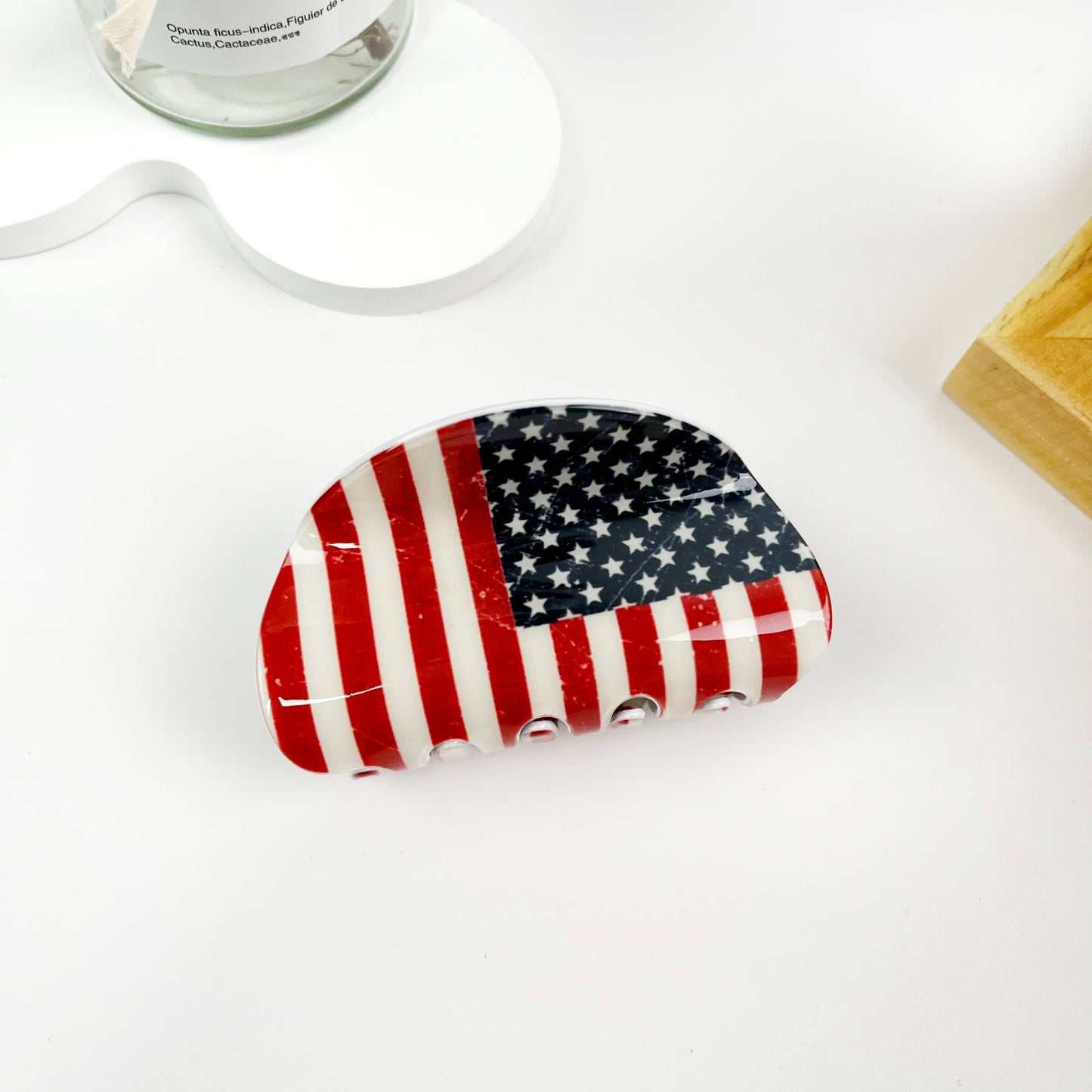 Independence Day American Flag Summer Half Circle Hair Clip