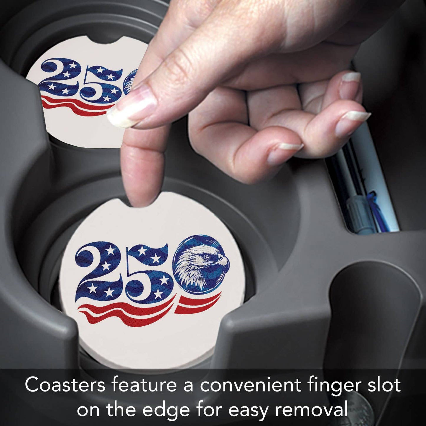 "Celebrate 250" Stone Car Coaster