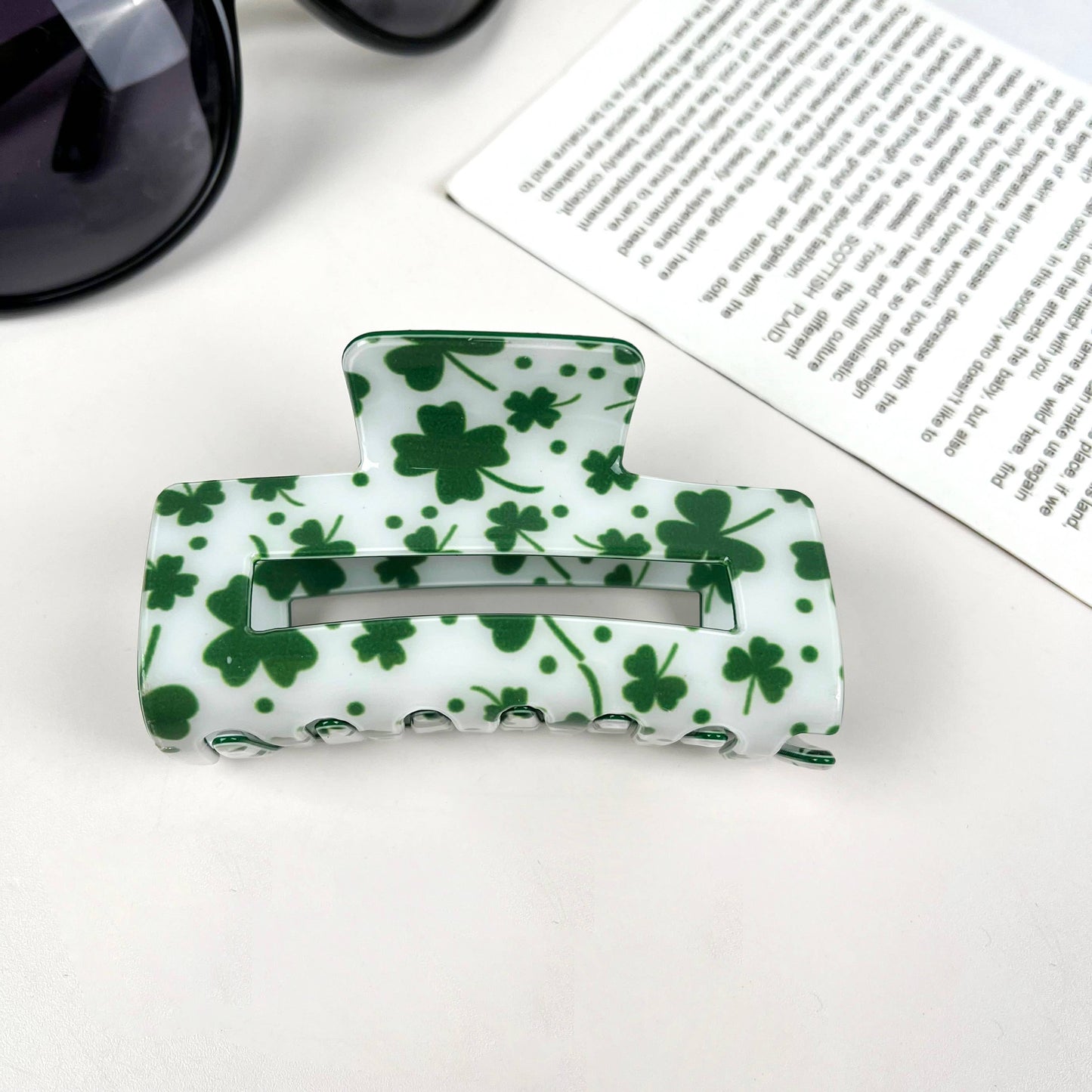 St. Patrick's Day shamrock hairpin