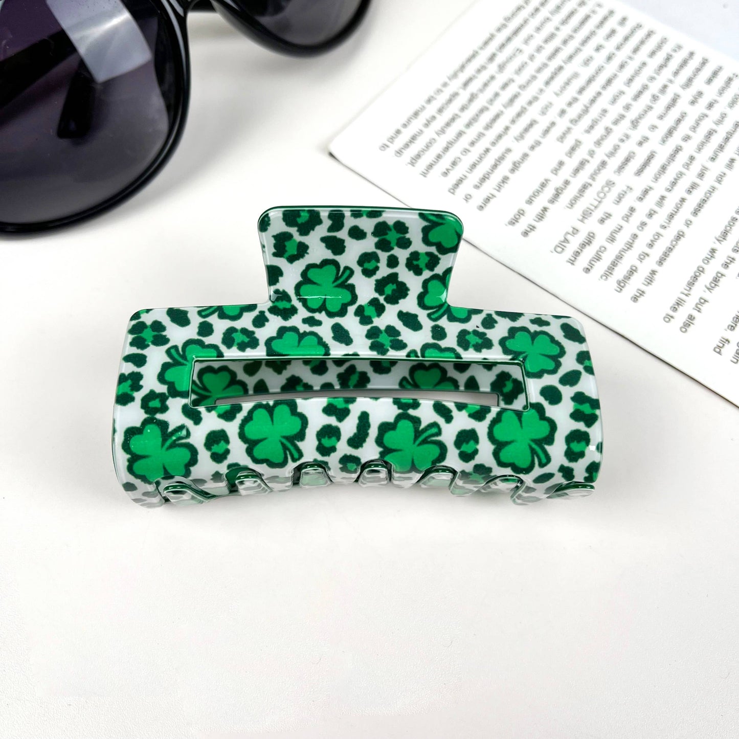 St. Patrick's Day shamrock hairpin