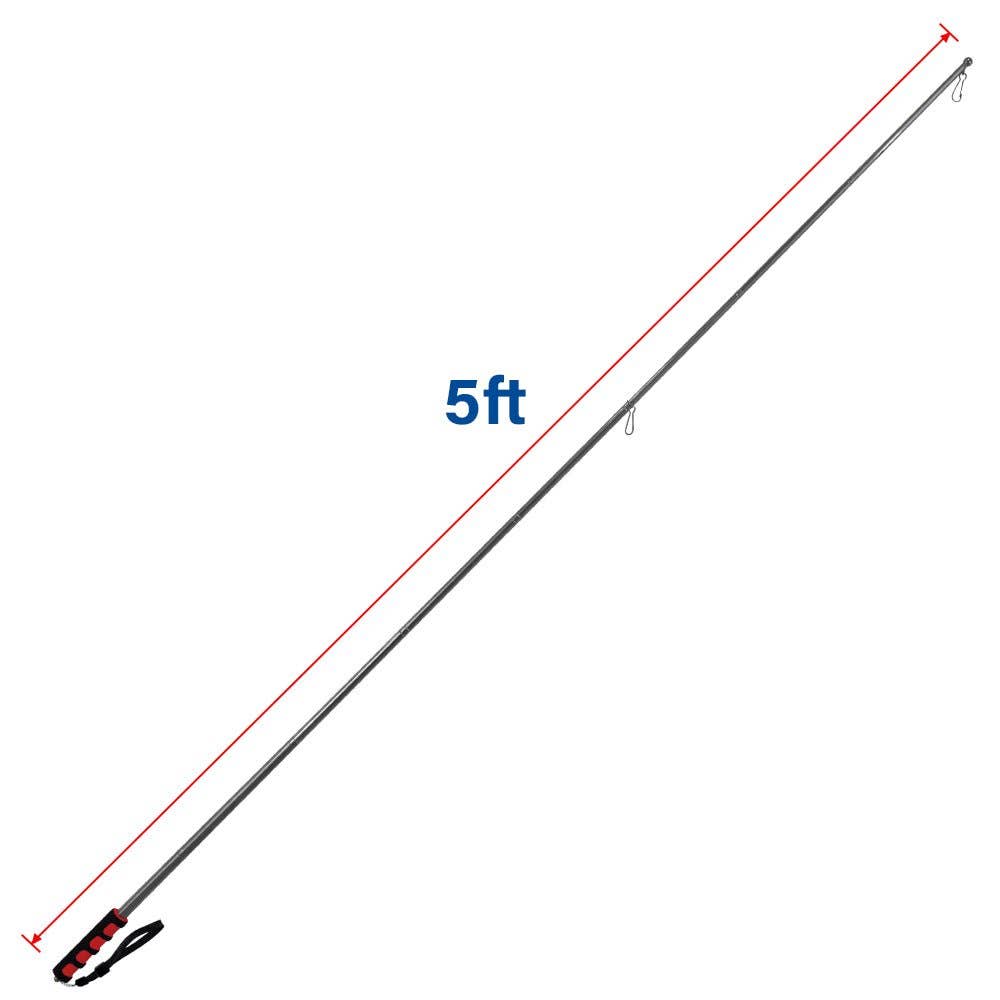 5ft Hand-Held Collapsible Flag Pole (Red)