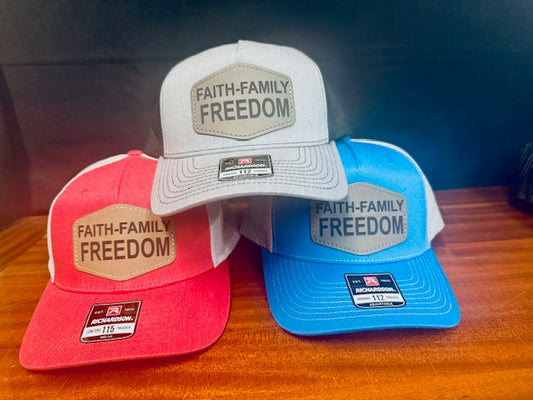 FAITH, FAMILY, FREEDOM HATS Charlie Kirk